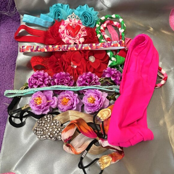 Headband Bundle- 12 adult - odds & ends multi-colored preowned SOLD AS A LOT - Picture 1 of 4